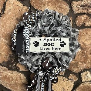 Black and White Dog Wreath